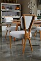 Set masa cu 4 scaune, Vow Chair, Palace Wooden, lemn de carpen/textil, stejar/crem