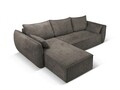 Coltar extensibil stanga 4 locuri, Kaelle, Micadoni Home, BL, 252x165x87 cm, poliester chenille, gri