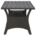 Set coltar de gradina/terasa 5 piese, cu spatiu de depozitare Baxter, 179x67x73 cm/ 145x74x67 cm, otel/poliester, gri/negru