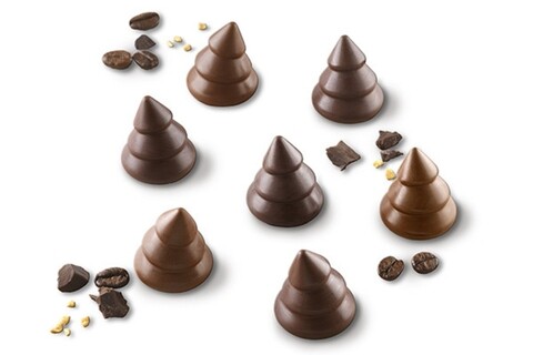 Forma de copt din silicon Tree, Silikomart Easy Choco, 15 forme, Ø2.8 x 3 cm