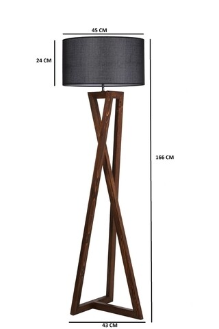 Lampadar, Luin, 8278-1, E27, 60 W, lemn/textil