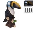 Lampa solara de gradina Tucan, H21 cm, negru/alb