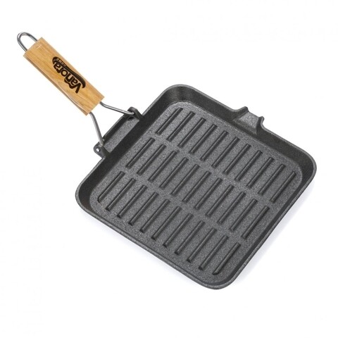 Tigaie grill din fonta pura, Cooking by Heinner, 23x2 cm