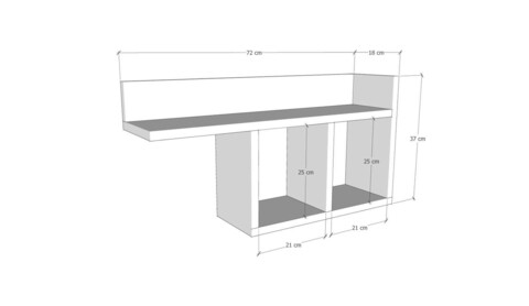 Raft de perete, Kalune Design, Room, 72x37x18 cm, Galben