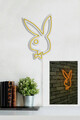 Decoratiune luminoasa LED, Playboy, Benzi flexibile de neon, DC 12 V, Galben