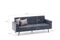 Canapea extensibila Dublin, Balcab Home, 3 locuri, 214x75x90 cm, lemn, albastru