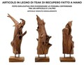 Sculptura decorativa Akar, Mauro Ferretti, 23x27x64 cm, tec reciclat, lucrat manual, model unicat, maro