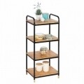 Etajera cu 4 rafturi Loft, Wenko, 42 x 94.5 cm, bambus/metal, natur/negru