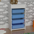 Organizator cu 4 compartimente Toily, Pakoworld, 45x30x78 cm, PAL melaminat, alb/albastru