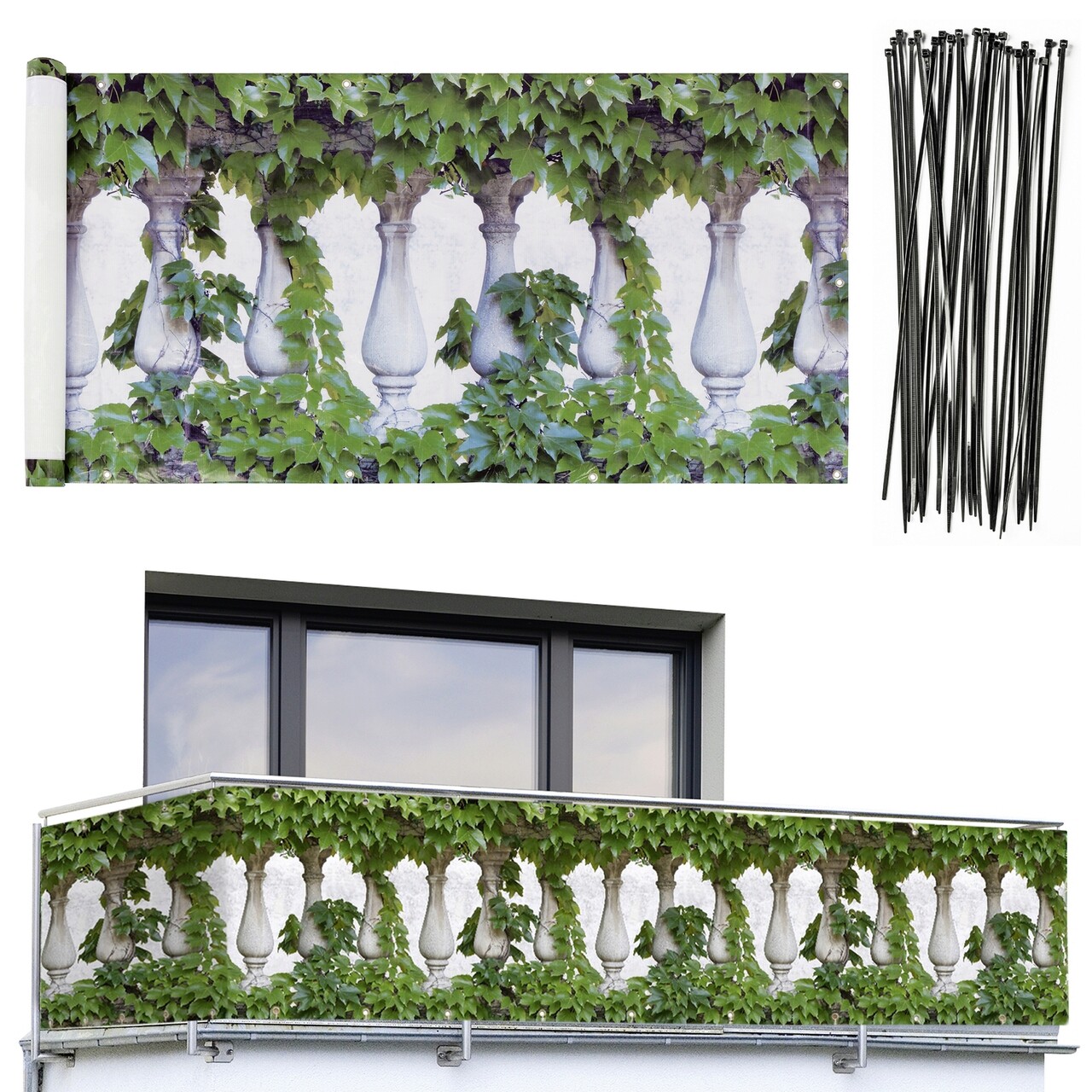 Folie Paravan Pentru Balcon Si Gradina, Maximex, Balcony Screen, 500x85 Cm, Plastic, Multicolor