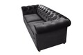 Canapea extensibila Oxford Chesterfield, 88x216x75 cm, 3 locuri, Graphite