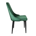 Scaun Louis, Homla, 59x47x88 cm, metal/catifea din poliester, verde