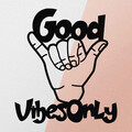 Decoratiune de perete, Good Vibes Only, metal, 52 x 58 cm, negru