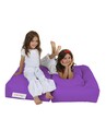 Set fotoliu dublu si 2 taburete pentru copii, Bean Bag, Ferndale, 100x50x40 cm, poliester impermeabil, mov