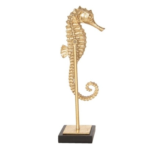 Decoratiune Seahorse, Clayre & Eef, 10x8x31 cm, polirasina, auriu - 1 | YEO