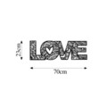 Decoratiune de perete, Love 5, Metal, 70 x 23 cm, Negru