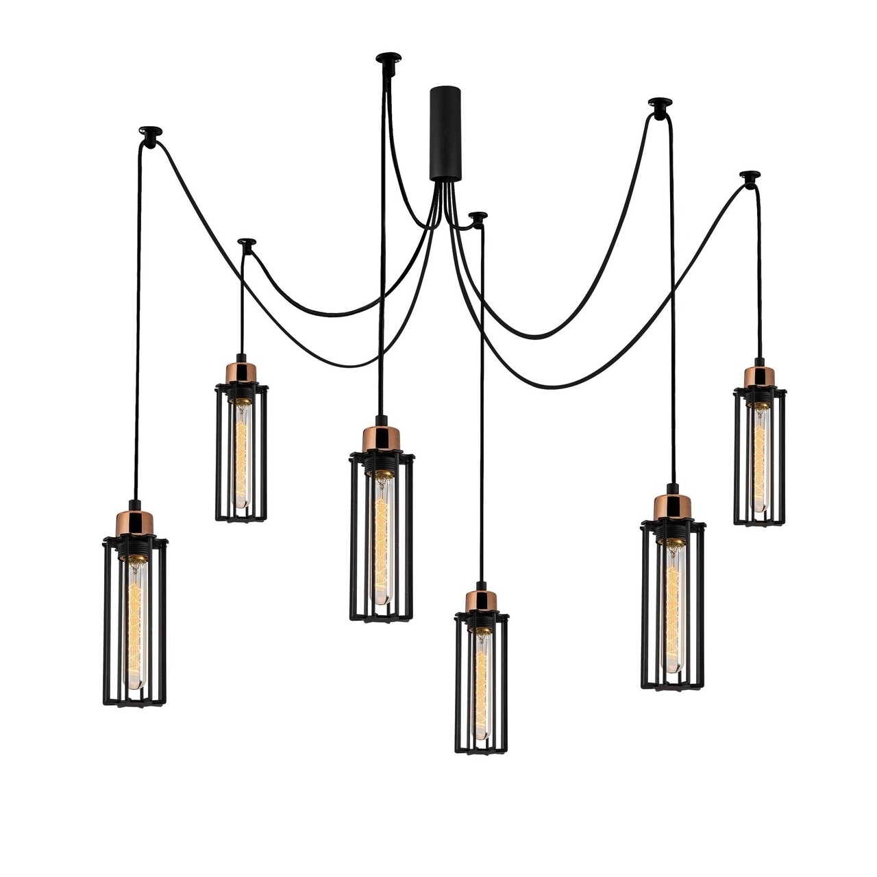 Candelabru Likya N-1010, Noor, 110 x 128 cm, 6 x E27, 100W, negru - 1 | YEO