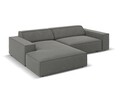 Coltar modular stanga 3 locuri, Jodie, Micadoni Home, BL, 224x166x70 cm, catifea, gri deschis