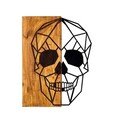 Decoratiune de perete, Skull, 50% lemn/50% metal, Dimensiune: 44 x 58 cm, Nuc / Negru