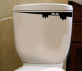 Sticker decorativ pentru WC, WC-1, Vinilin, 30 x 8 cm, Negru