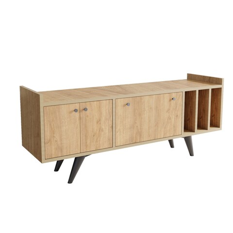 Comoda TV, Mod Design, Brukge, 150x56x40cm, Stejar - 2 | YEO