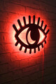 Decoratiune luminoasa LED, Evil Eye, MDF, 60 LED-uri, Rosu