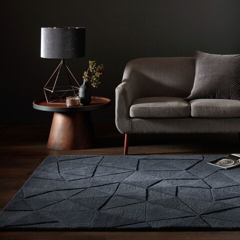 Covor Shard Charcoal, Flair Rugs, 120x170 cm, lana, carbune