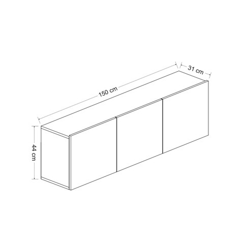 Comoda TV, Inarch, White, 150x44x31 cm, Antracit