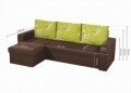 Coltar extensibil reversibil Oslo Dark Chocolate Jasmine Flower, cu lada de depozitare, 247x148x78 cm