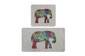 Set covorase de baie 2 piese, Chilai, Olifant, Catifea, Multicolor