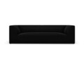 Canapea 3 locuri, Ruby, Micadoni Home, BL, 232x93x69 cm, catifea, negru