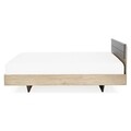 Mobilier dormitor, dulap + pat + 2 noptiere, Dover, PAL, stejar/gri