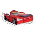 Pat pentru copii Car, Çilek, Race Cup Carbed (With Friend Bed) (Red) (90X190, 107x82x209 cm, Multicolor