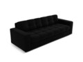 Canapea 3 locuri, Justin, Micadoni Home, BL, 202x90x72 cm, catifea, negru