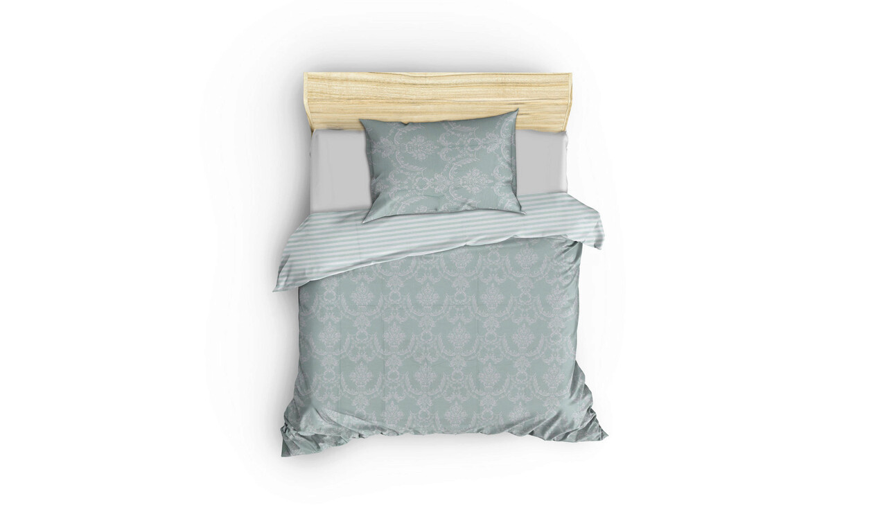 Lenjerie de pat pentru o persoana, Pure - Water Green, Eponj Home, 65% bumbac/35% poliester - 1 | YEO