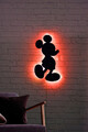 Decoratiune luminoasa LED, Mickey Mouse, MDF, 60 LED-uri, Rosu