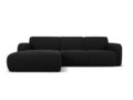 Coltar stanga 4 locuri, Molino-101, Micadoni Home, 250x170x72 cm, tesatura boucle, negru