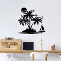 Decoratiune de perete, Island, Metal, Dimensiune: 67 x 60 cm, Negru