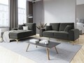 Sezlong living stanga, Madara, Mazzini Sofas, gold legs, 102x182x90 cm, catifea, gri inchis