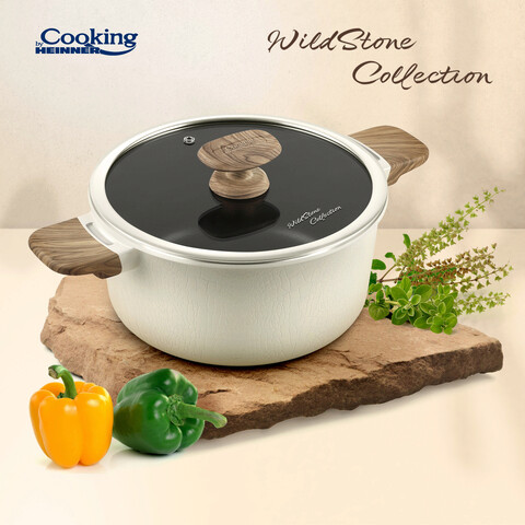 Oala cu capac Cooking by Heinner, Wild Stone, 24x12 cm, 4.7 L, aluminiu, multicolor