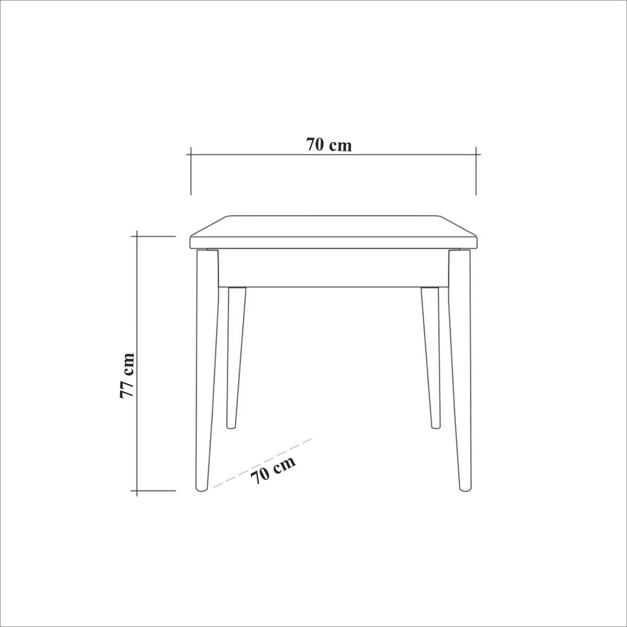 Masa, Vella, Oliver Kare, 120x75x75 cm, PAL, Negru - 2 | YEO