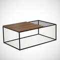 Masuta de cafea Zinus Walnut, Comforty, 95x55x43 cm, aluna