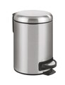 Cos de gunoi cu pedala, Wenko, Leman, mecanism cu inchidere lenta, 3 L, 17 x 22.5 x 25 cm, inox/polipropilena, gri