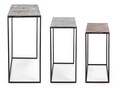 Set 3 masute de cafea Tahir Rectangular, Bizzotto, 53x28x66 cm, aluminiu/otel