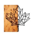 Decoratiune de perete, Leaf, 50% lemn/50% metal, Dimensiune: 56 x 58 cm, Nuc / Negru