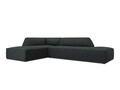 Coltar stanga 4 locuri, Ruby, Micadoni Home, BL, fara cotiera, 273x180x69 cm, velur, negru