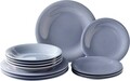 Set de masa 12 piese, Like Villeroy & Boch, Color Loop Horizon, portelan premium, albastru