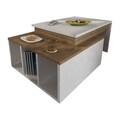 Masuta de cafea Kolarado, Furny Home, 90x60x37.4, alb/bej