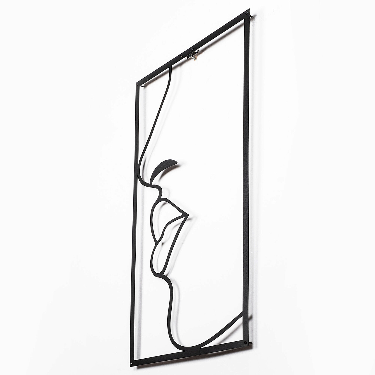 Decoratiune de perete, Lips, Metal, Dimensiune: 37 x 69 cm, Negru - 2 | YEO