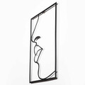 Decoratiune de perete, Lips, Metal, Dimensiune: 37 x 69 cm, Negru